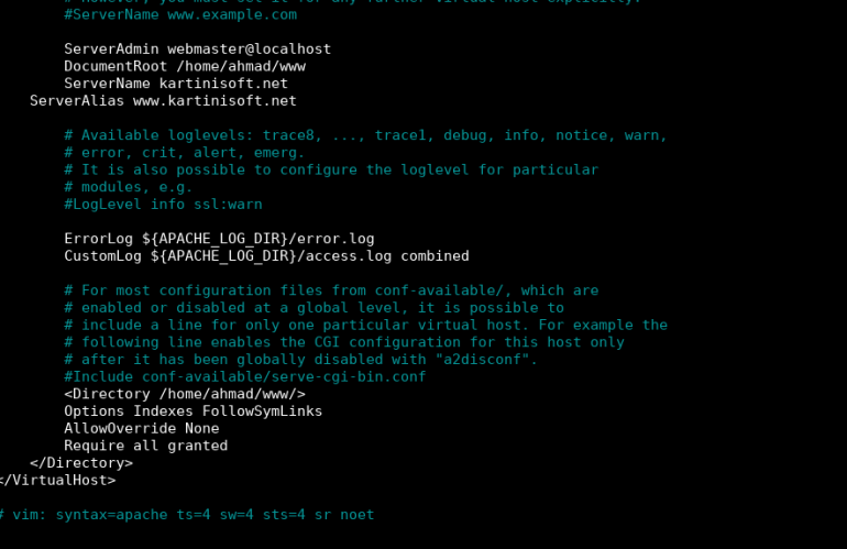 Langkah-langkah membuat virtual host di server apache Debian Linux