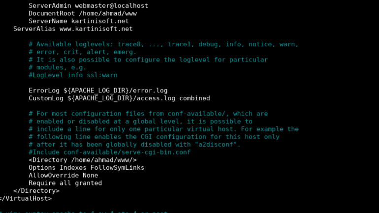 Langkah-langkah membuat virtual host di server apache Debian Linux