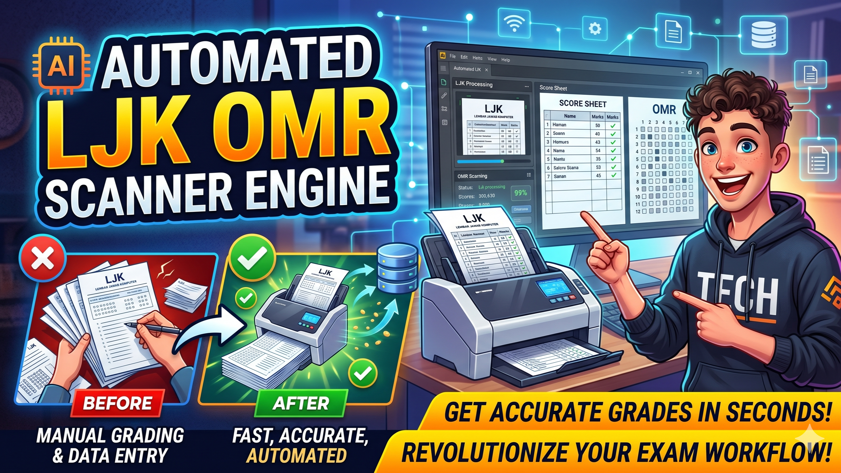 Automated LJK OMR Scanner Engine